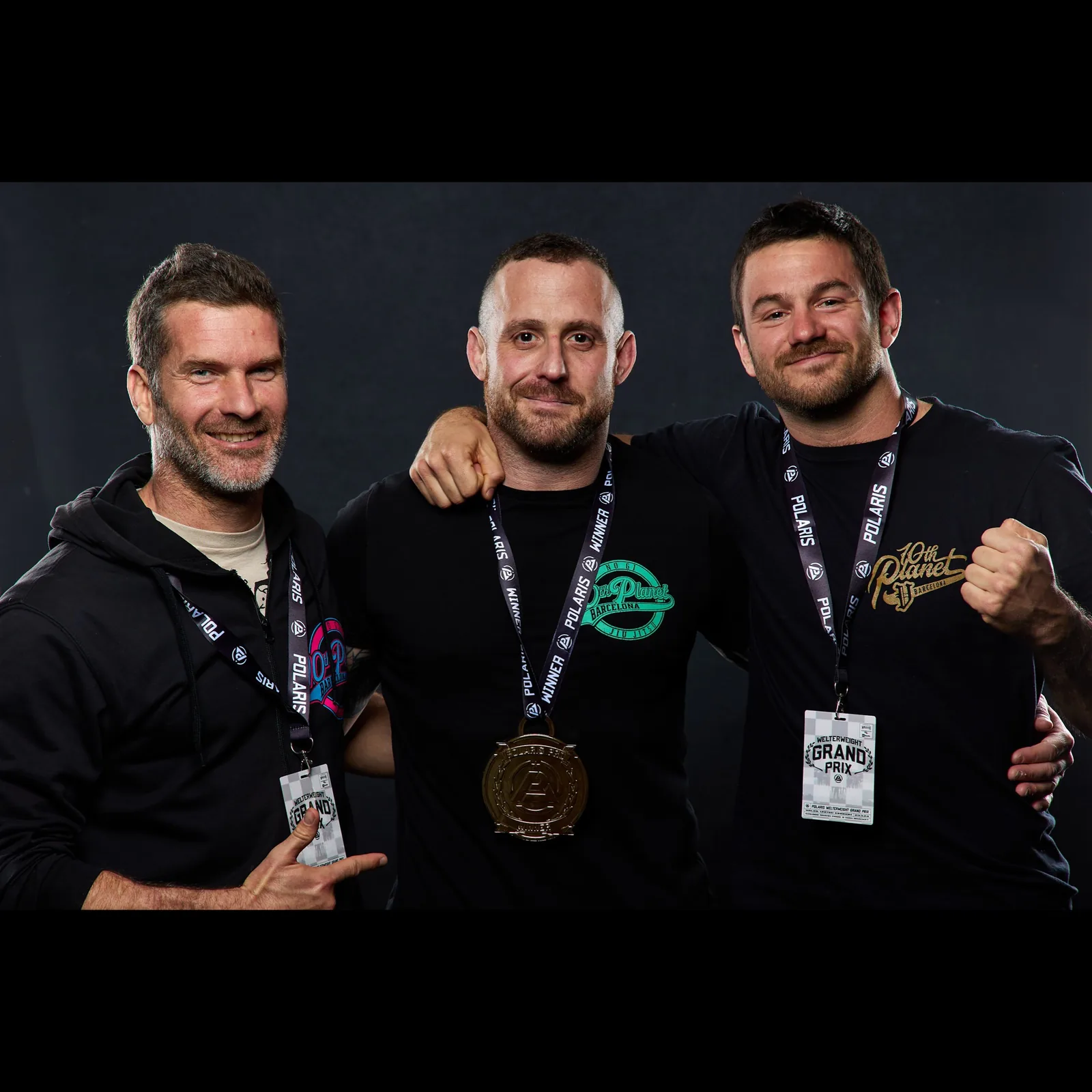 Three 10th Planet Barcelona team members after a competition